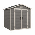 Abri de jardin 185 x 122 x 195 cm en résine gris anthracite avec double porte et ventilation