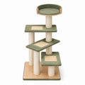 Arbre à chat 60 x 50 x 145 cm en sisal et tissu vert avec plateformes à griffer