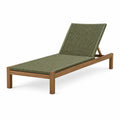 Bain de soleil 200 x 70 x 35 cm en bois massif et corde tressée vert olive à dossier réglable