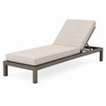 Chaise longue de jardin 200 x 65 cm en métal beige avec dossier réglable