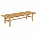 Banc 180 x 45 x 45 cm en bois naturel pour salle à manger style à lattes