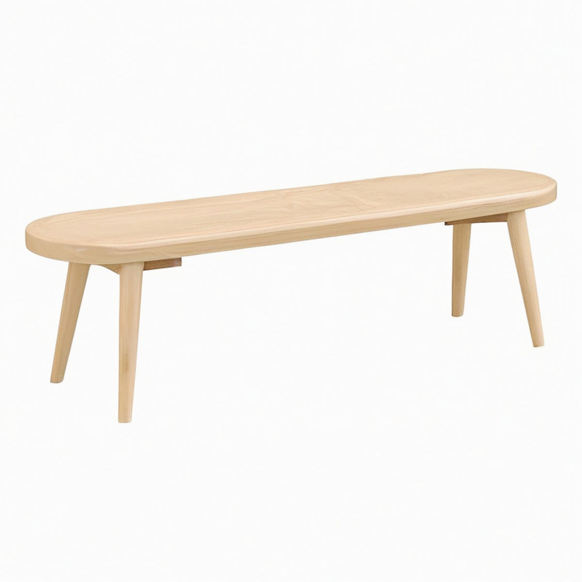 Banc 140 cm en bois finition chêne naturel style scandinave