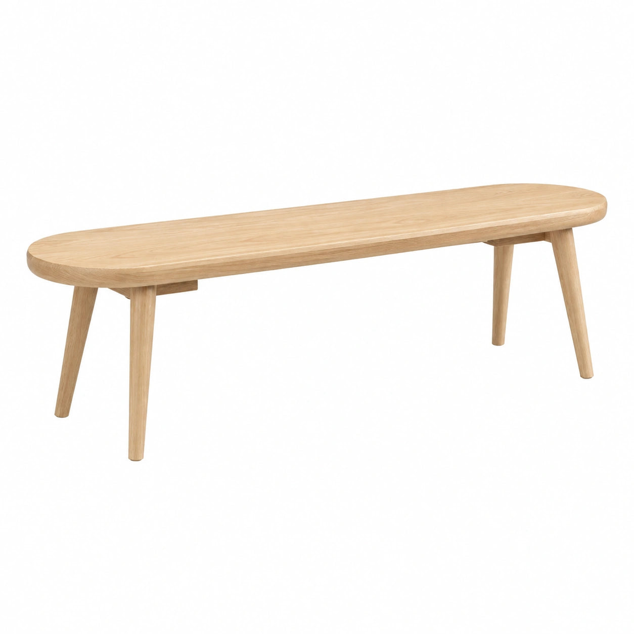 Banc 140 cm en bois finition chêne naturel style scandinave