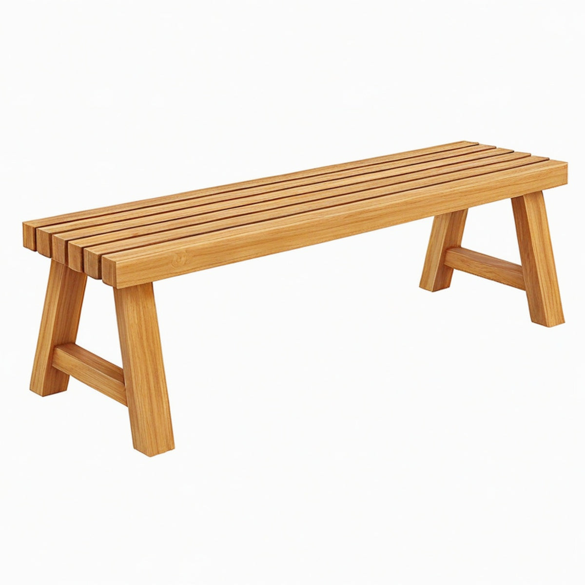 Banc de jardin 180 x 35 x 45 cm en bois marron à lattes style contemporain