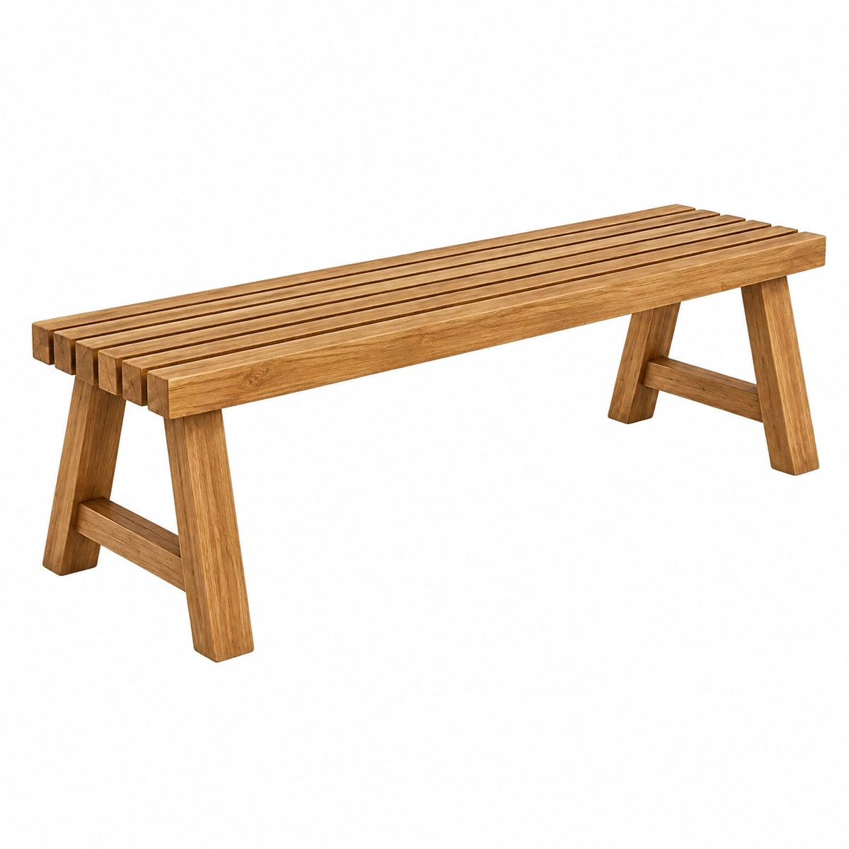 Banc de jardin 180 x 35 x 45 cm en bois marron à lattes style contemporain