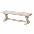 Banc 180 x 40 x 45 cm en bois beige style rustique à piètement croisé