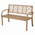 Banc de jardin 123 x 60 x 89 cm en acier taupe à dossier ajouré