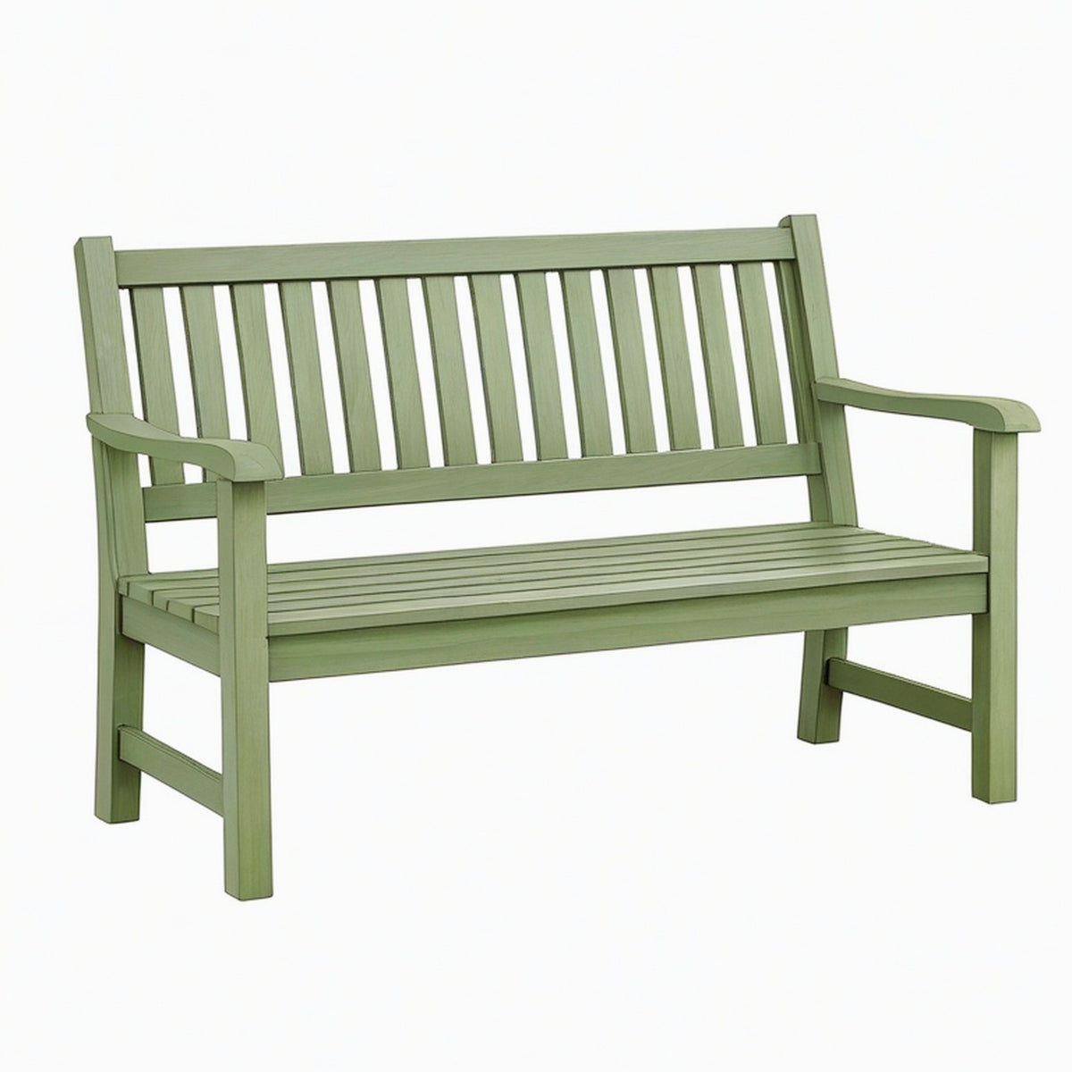 Banc de jardin 120 x 60 x 90 cm en bois vert avec accoudoirs
